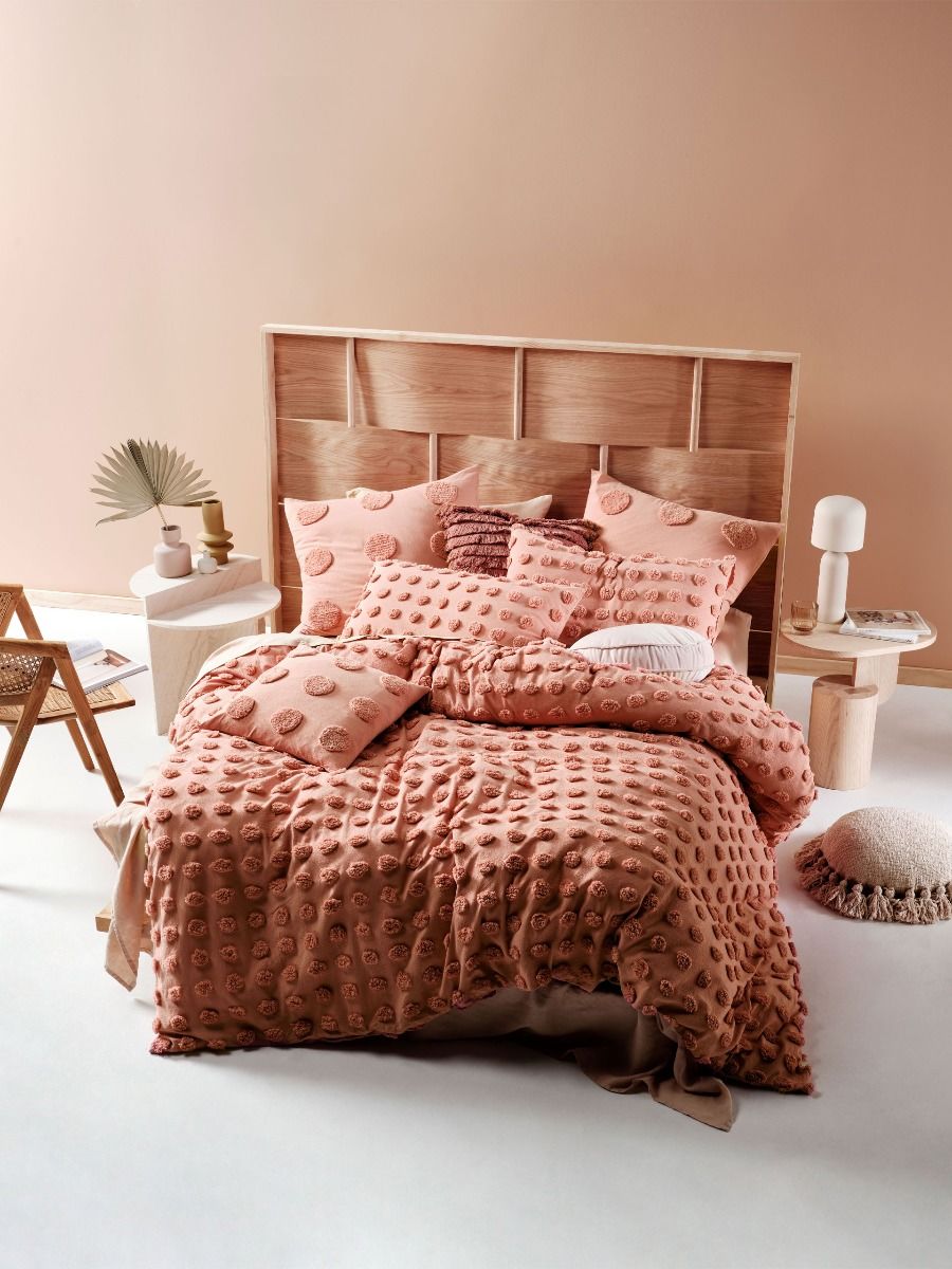 LINEN HOUSE HAZE ROSETTE QUILT COVER SET Linen House