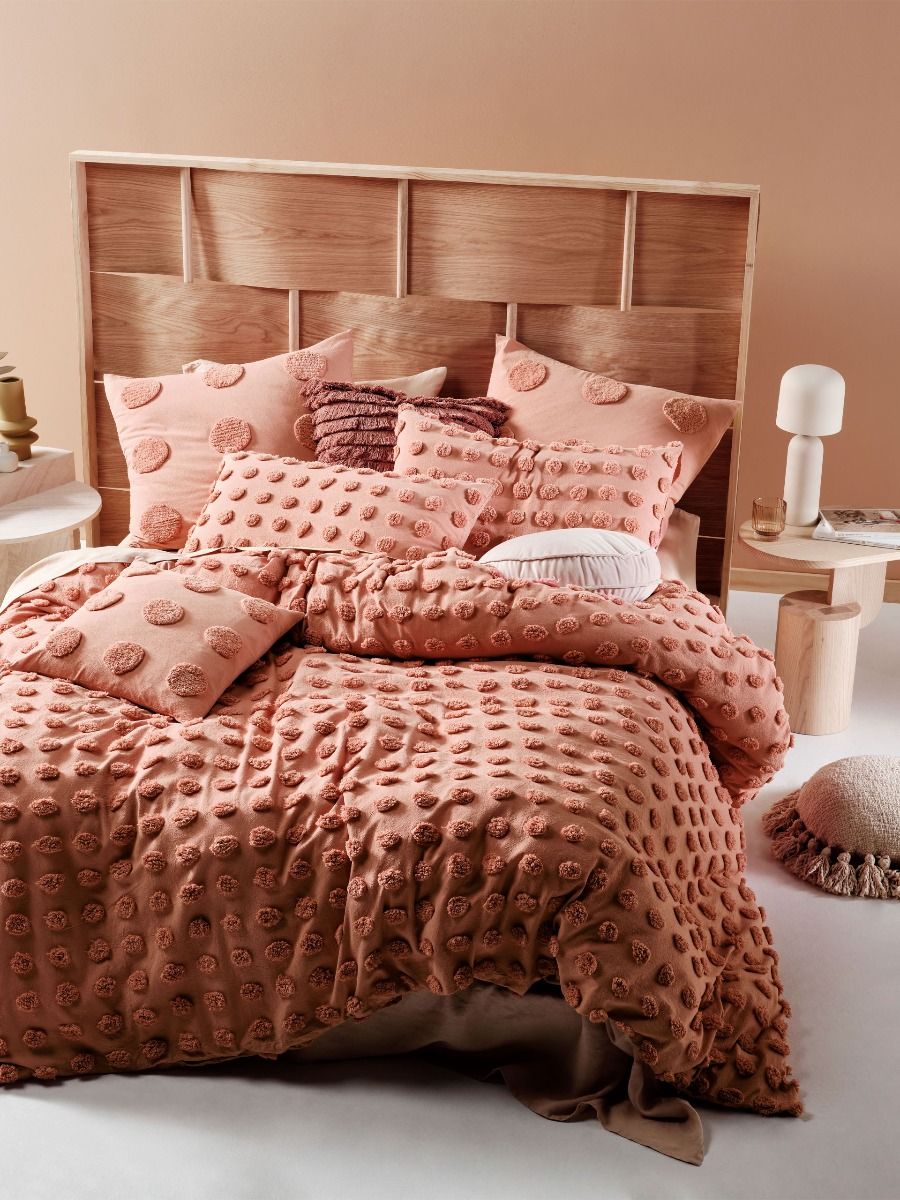 LINEN HOUSE HAZE ROSETTE QUILT COVER SET Linen House