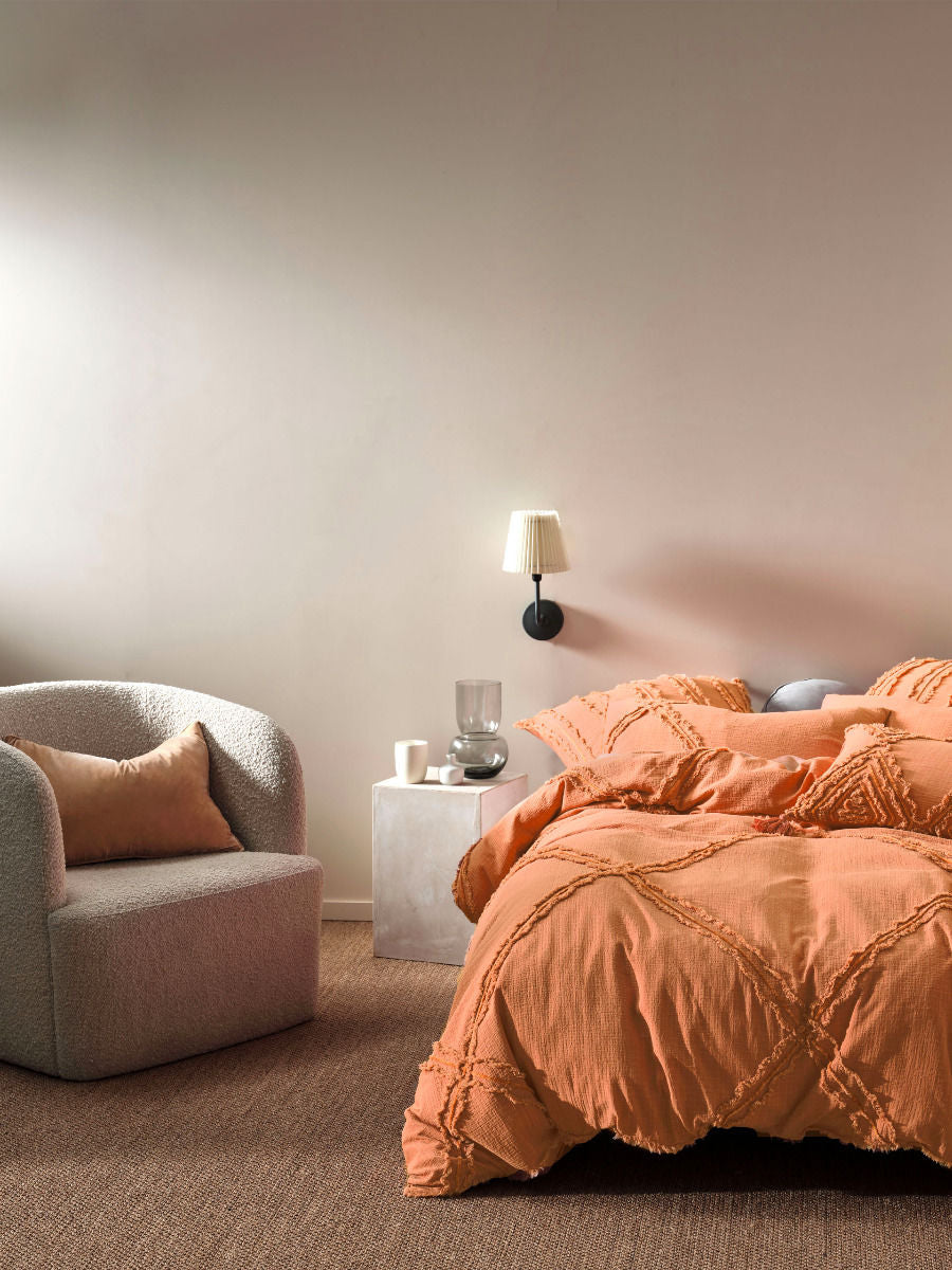 LINEN HOUSE HEATHER BRANDY QUILT COVER SET Linen House