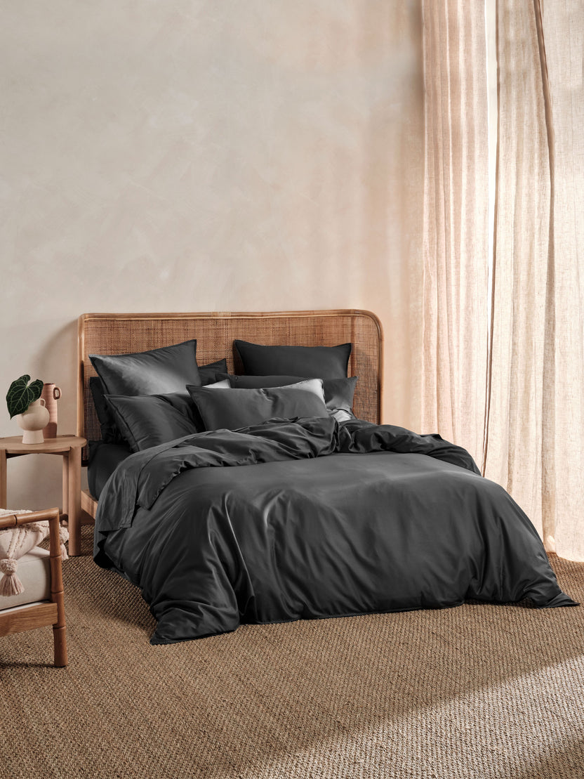 Linen House Nara | Charcoal Quilt Cover Set 400TC