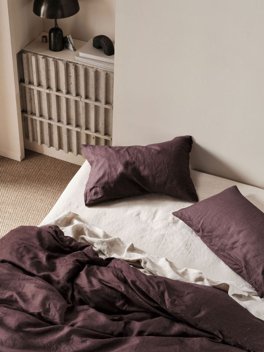 LINEN HOUSE NIMES ESPRESSO LINEN QUILT COVER SET Linen House