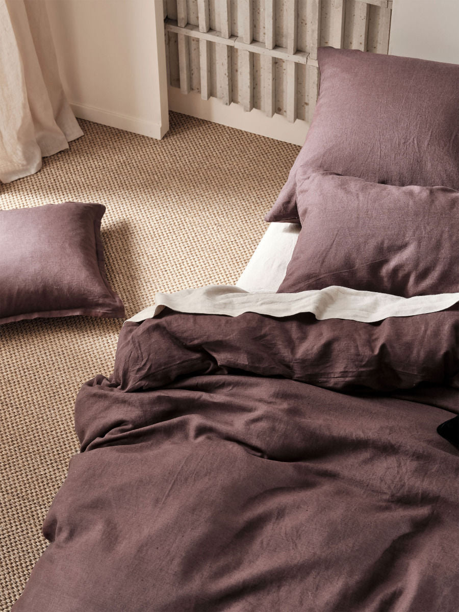 LINEN HOUSE NIMES ESPRESSO LINEN QUILT COVER SET Linen House