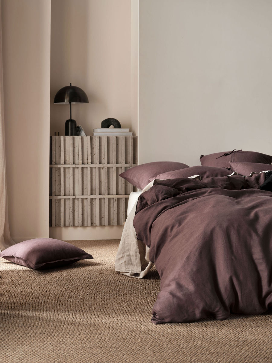 LINEN HOUSE NIMES ESPRESSO LINEN QUILT COVER SET Linen House