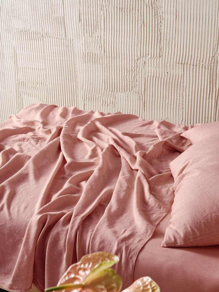 LINEN HOUSE PURE LINEN ROSETTE SHEET SET Linen House