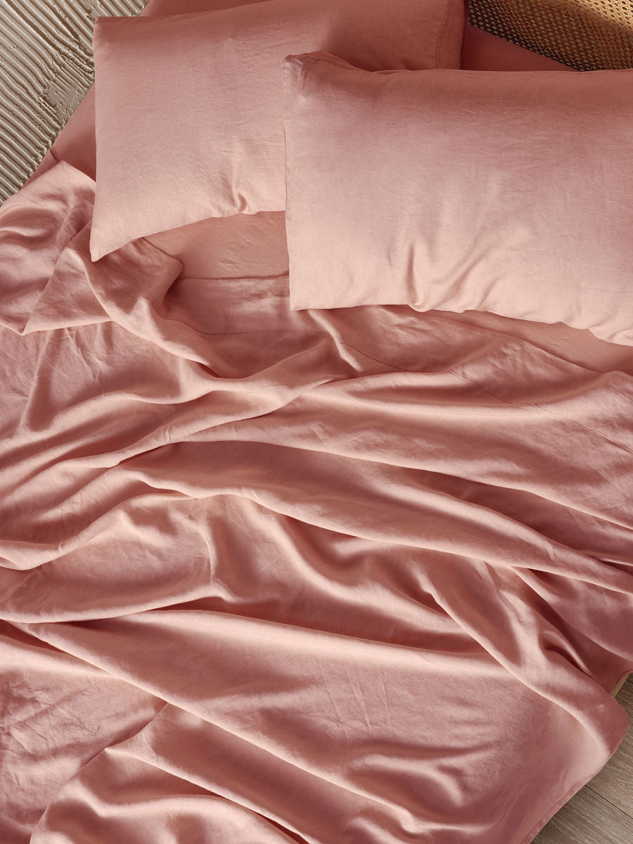 LINEN HOUSE PURE LINEN ROSETTE SHEET SET Linen House