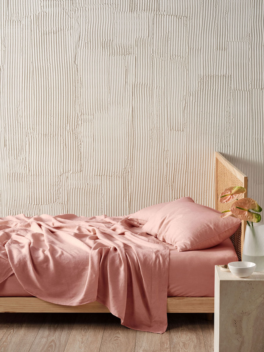 LINEN HOUSE PURE LINEN ROSETTE SHEET SET Linen House