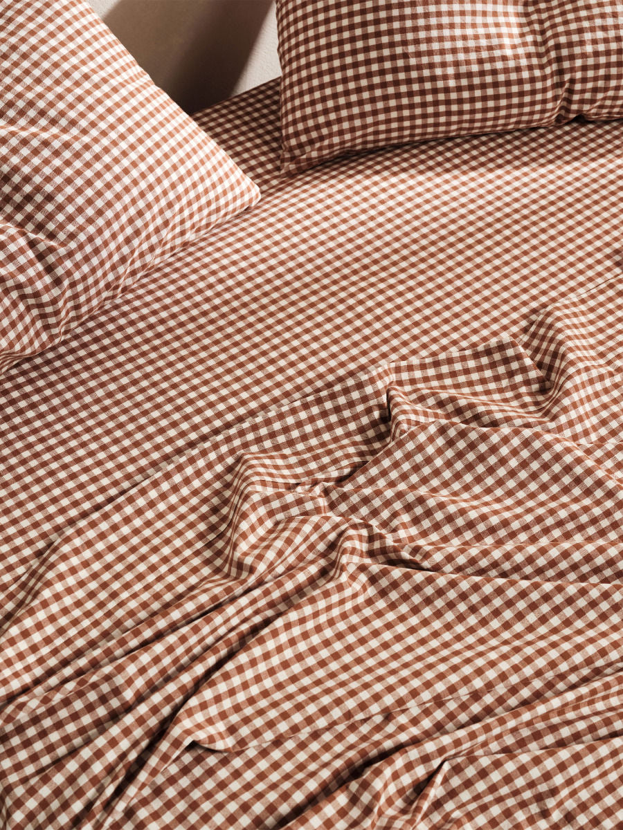 LINEN HOUSE SPRINGSTEEN CINNAMON SHEET SET Linen House