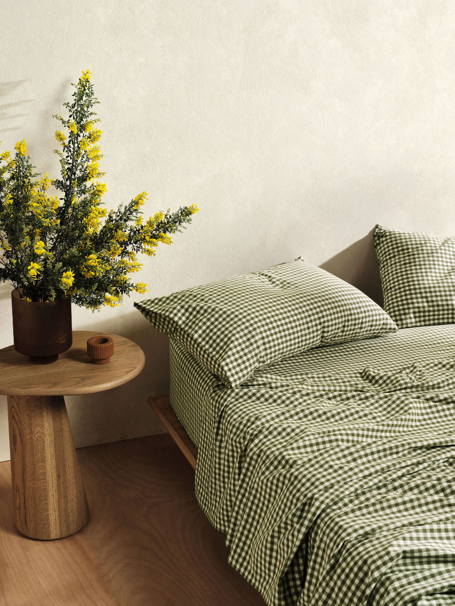 LINEN HOUSE SPRINGSTEEN MOSS SHEET SET Linen House