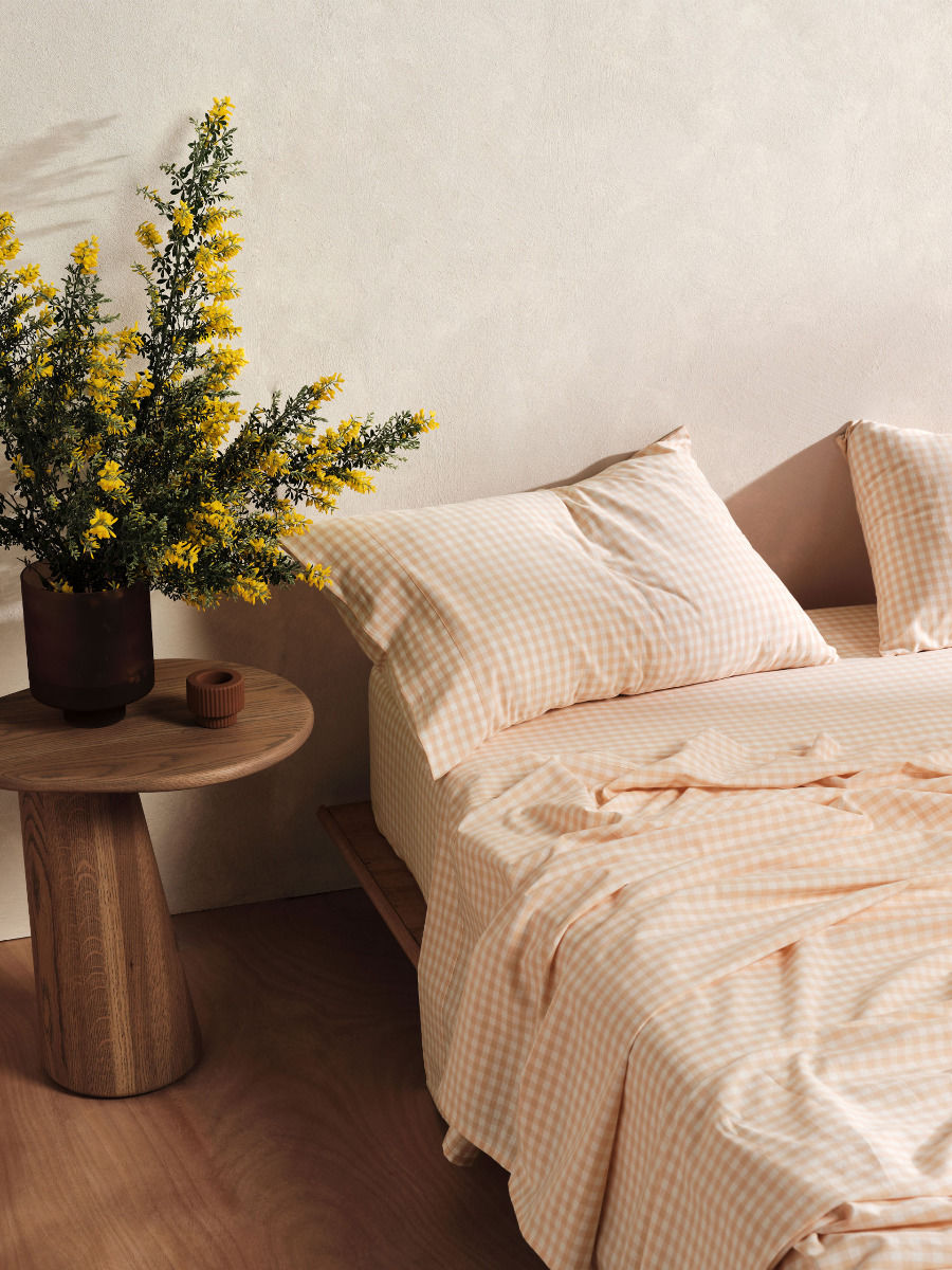 LINEN HOUSE SPRINGSTEEN PEACH SHEET SET Linen House