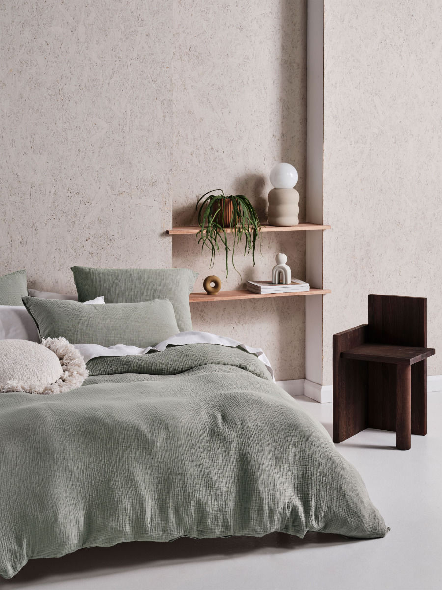 LINEN HOUSE ELYSIAN SAGE QUILT COVER SET Linen House