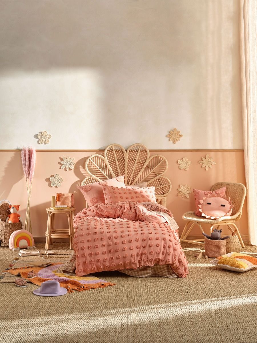 LINEN HOUSE HAZE ROSETTE QUILT COVER SET Linen House