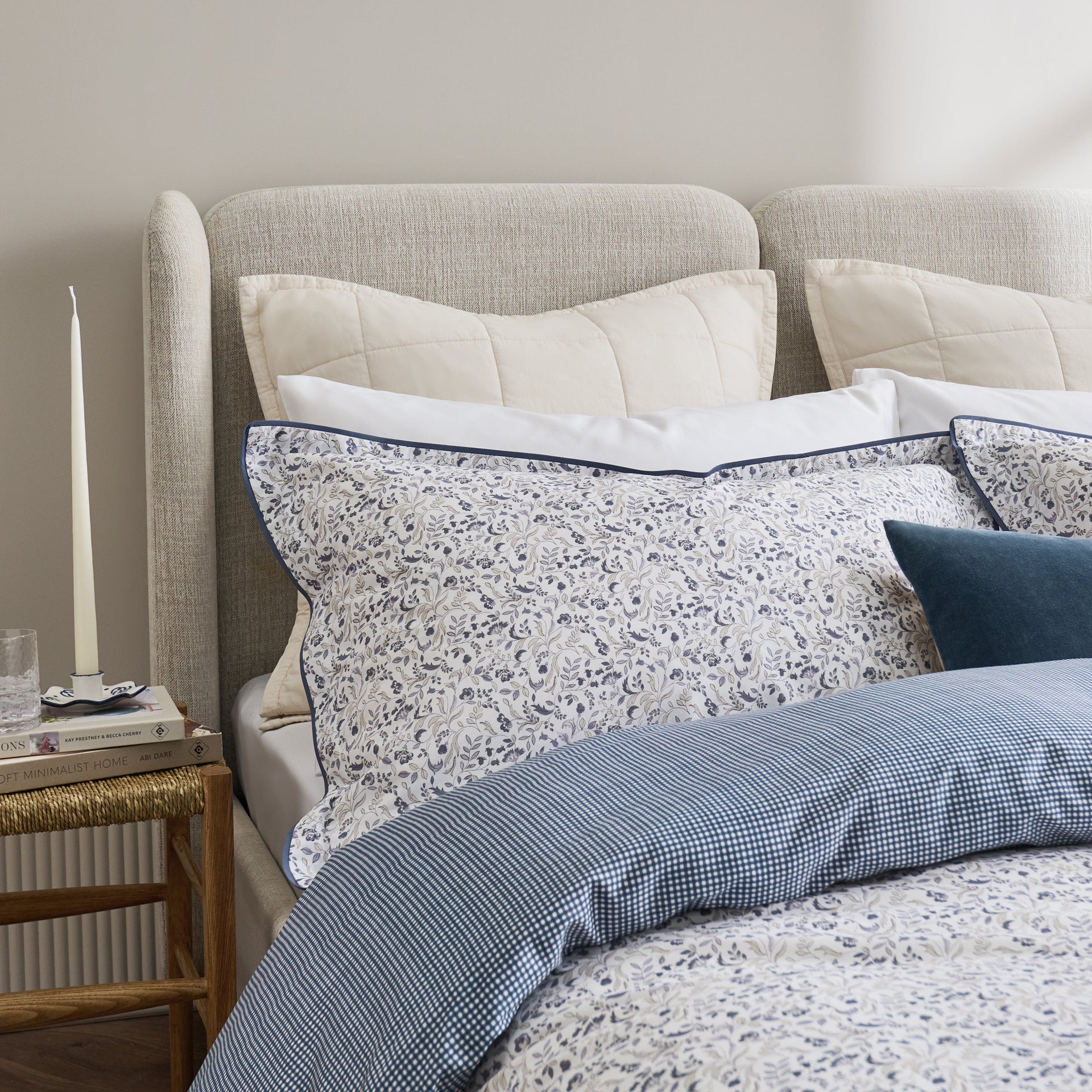 Linen House Bath Mat Christy | Ditsy Gingham Blue Quilt Cover Set