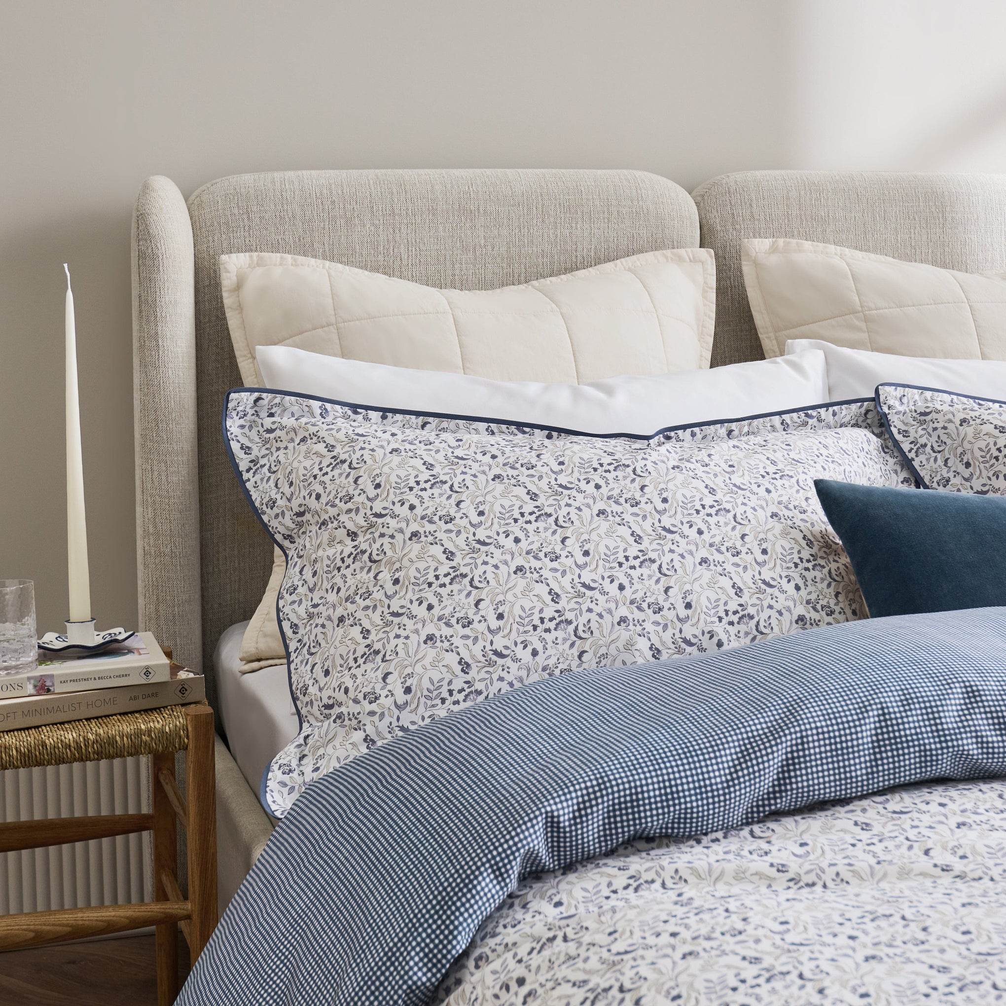 Linen House Bath Mat Christy | Ditsy Gingham Blue Quilt Cover Set