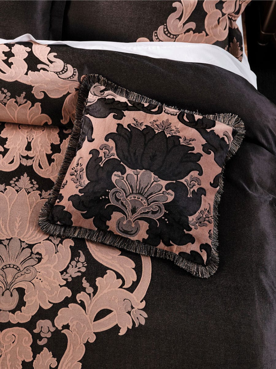 Linen House Quilt Cover GRACE BY LINEN HOUSE DIONISIA BLACK QUILT COVER SET