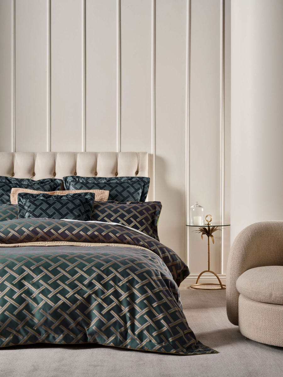 Linen House Quilt Cover GRACE BY LINEN HOUSE VALERIA SLATE QUILT COVER SET