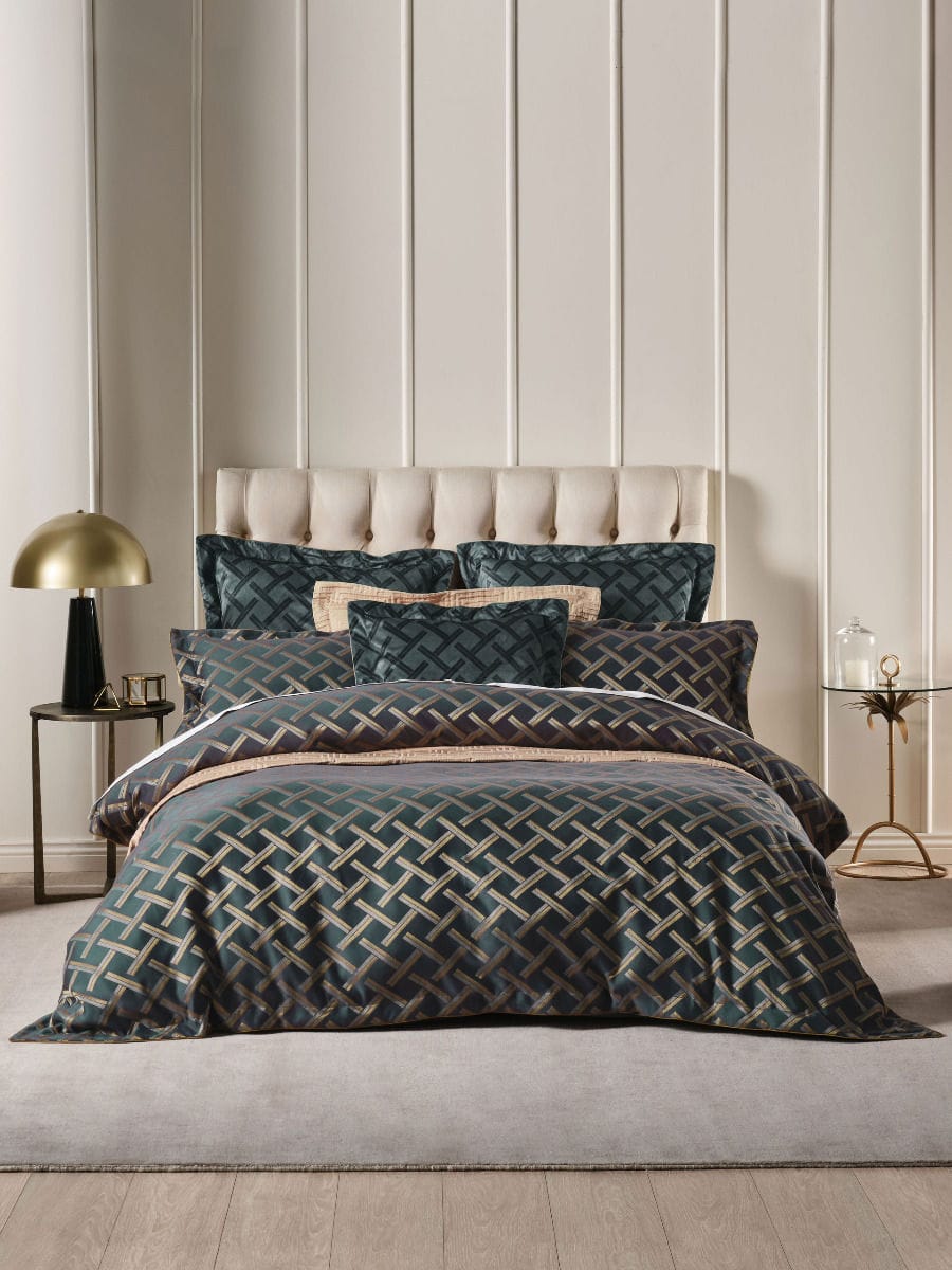 Linen House Quilt Cover GRACE BY LINEN HOUSE VALERIA SLATE QUILT COVER SET