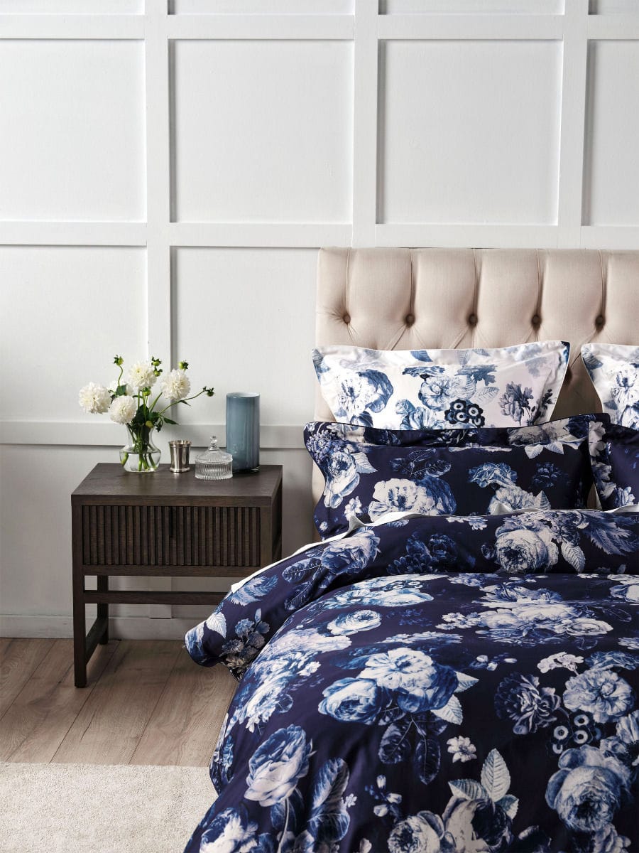 Linen House Quilt Cover GRACE BY LINEN JARDIN BLUE QUILT COVER SET