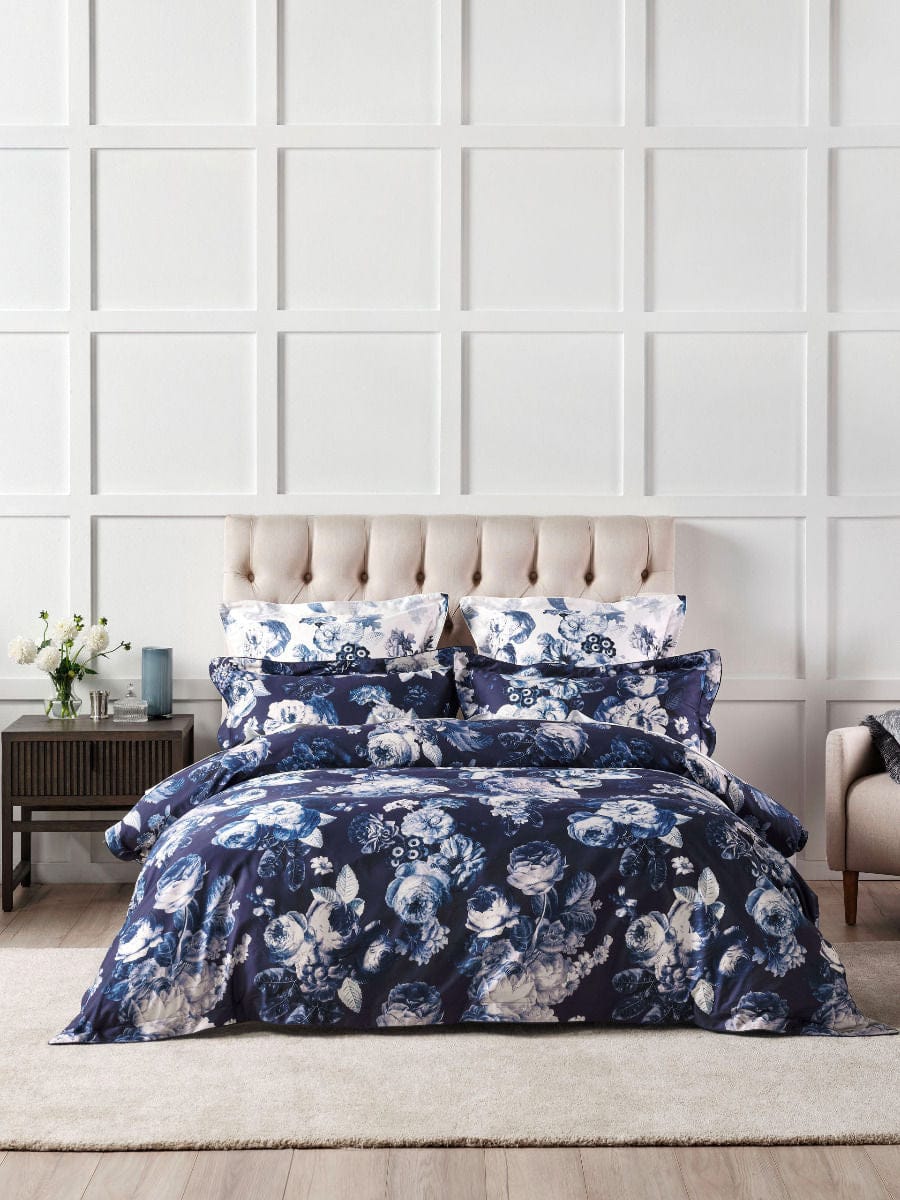 Linen House Quilt Cover GRACE BY LINEN JARDIN BLUE QUILT COVER SET