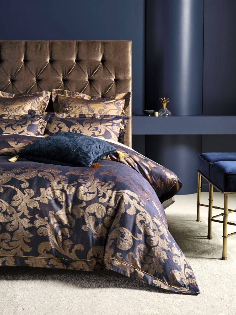 Linen House Quilt Cover GRACE BY LINEN VERITY NAVY QUILT COVER SET
