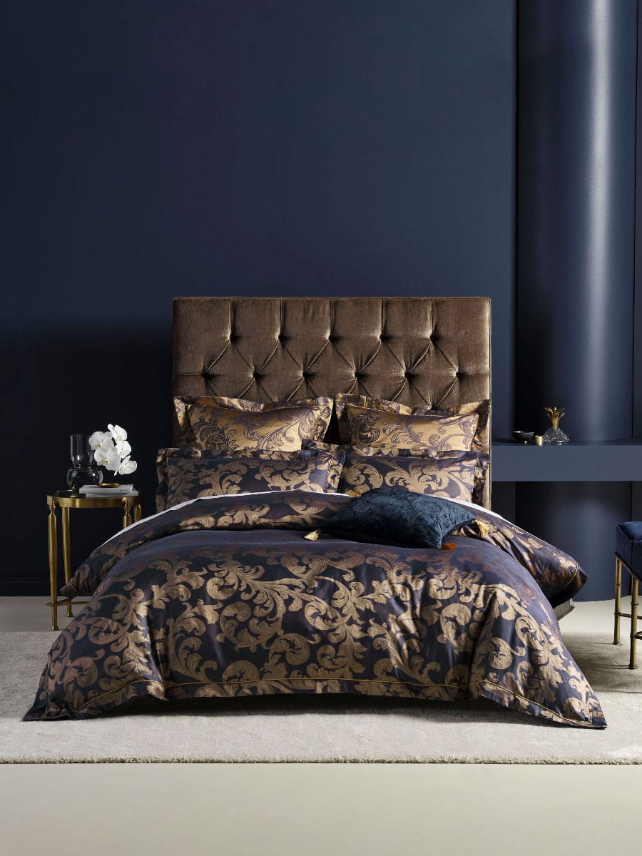 Linen House Quilt Cover GRACE BY LINEN VERITY NAVY QUILT COVER SET