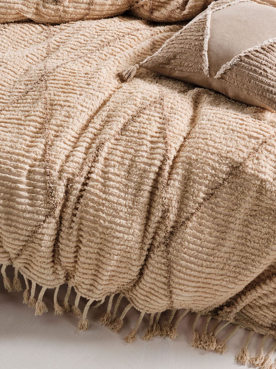 Linen House Quilt Cover LINEN HOUSE ASHA SAND QUILT COVER SET