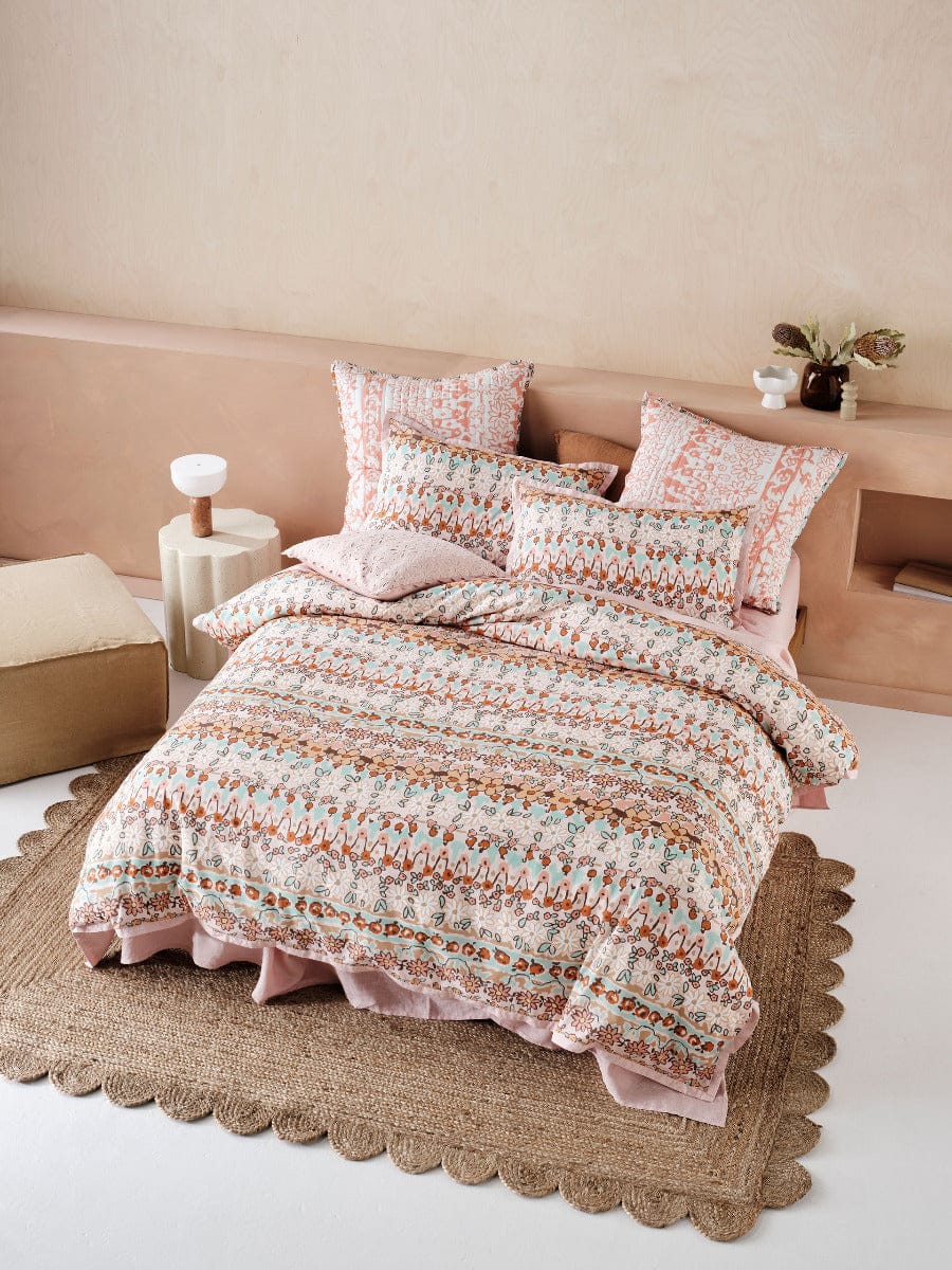 Linen House Quilt Cover LINEN HOUSE CASSIS CORAL QUILT COVER SET