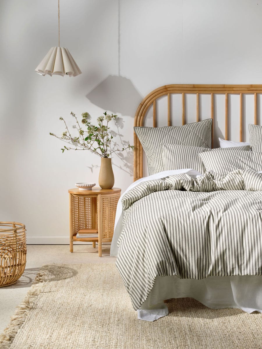 Linen House Quilt Cover LINEN HOUSE CLASSIC STRIPE QUILT COVER SET - CHARCOAL