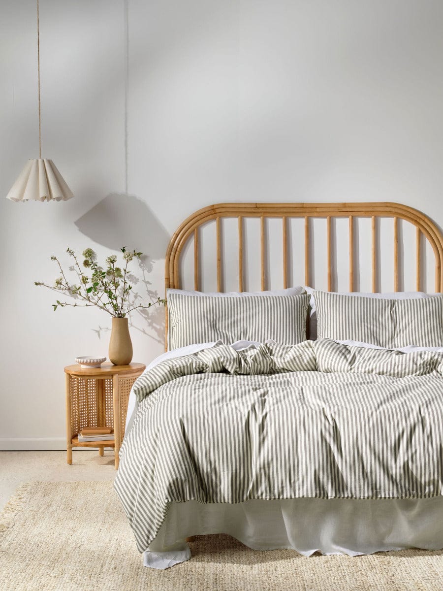 Linen House Quilt Cover LINEN HOUSE CLASSIC STRIPE QUILT COVER SET - CHARCOAL