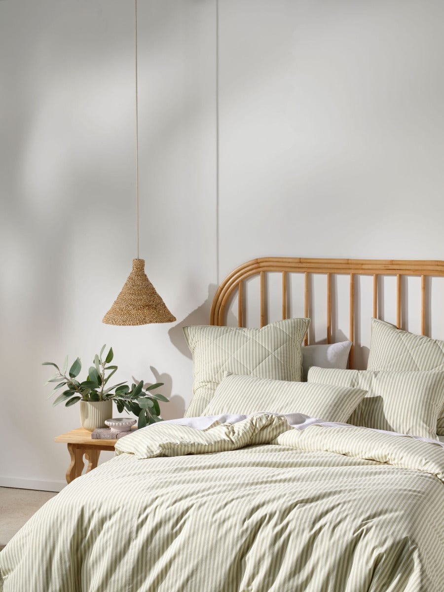 Linen House Quilt Cover LINEN HOUSE CLASSIC STRIPE QUILT COVER SET - PEBBLE