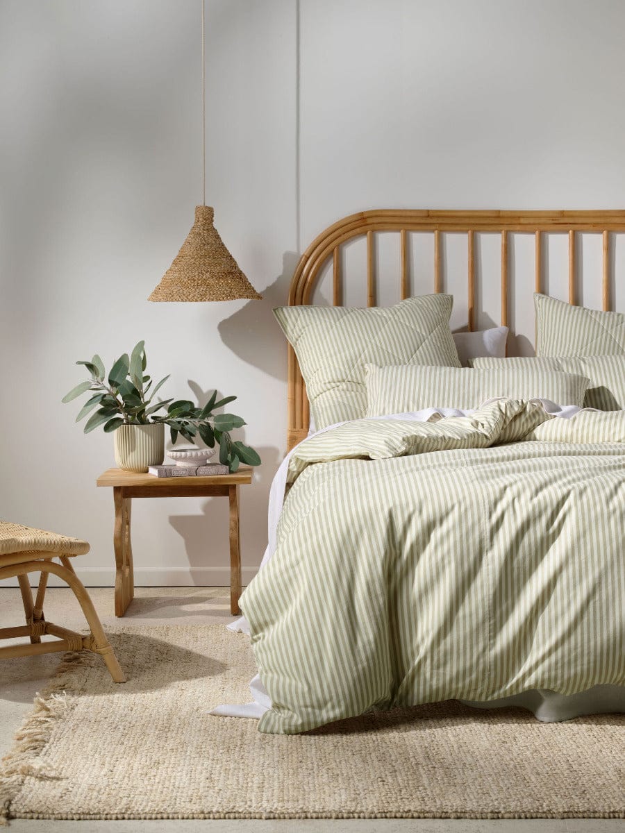 Linen House Quilt Cover LINEN HOUSE CLASSIC STRIPE QUILT COVER SET - PEBBLE