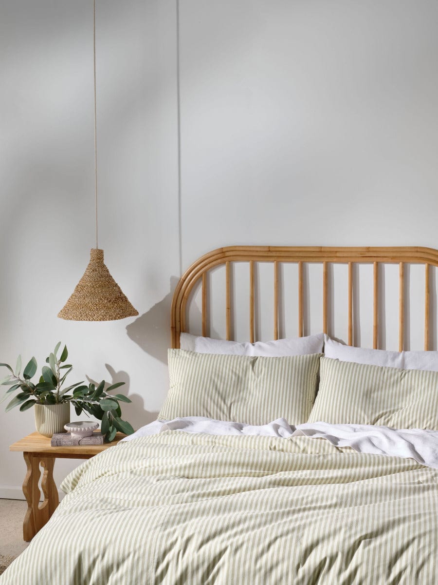 Linen House Quilt Cover LINEN HOUSE CLASSIC STRIPE QUILT COVER SET - PEBBLE