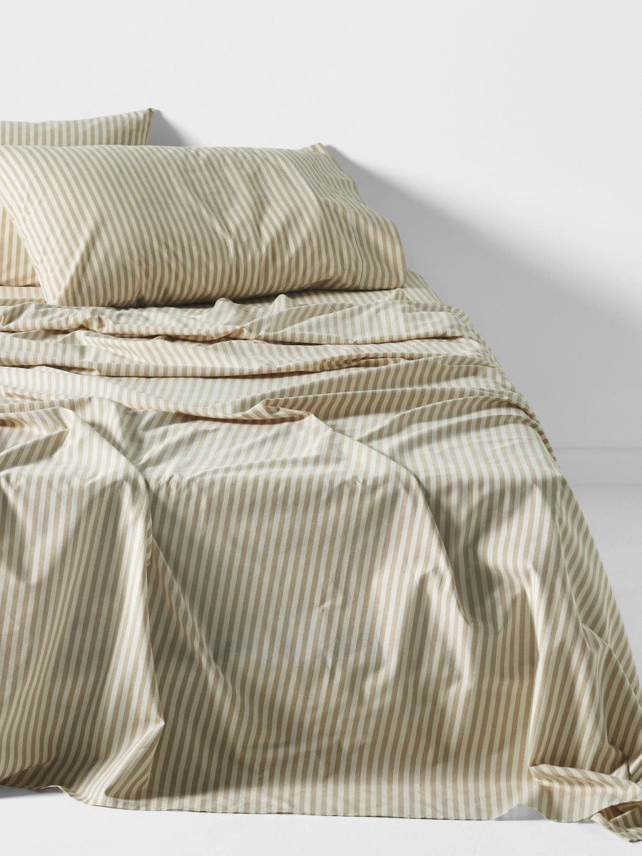 Linen House Quilt Cover LINEN HOUSE CLASSIC STRIPE QUILT COVER SET - PEBBLE
