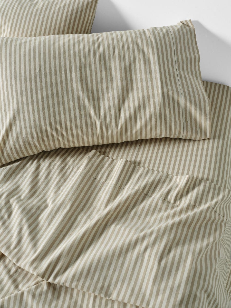 Linen House Quilt Cover LINEN HOUSE CLASSIC STRIPE QUILT COVER SET - PEBBLE