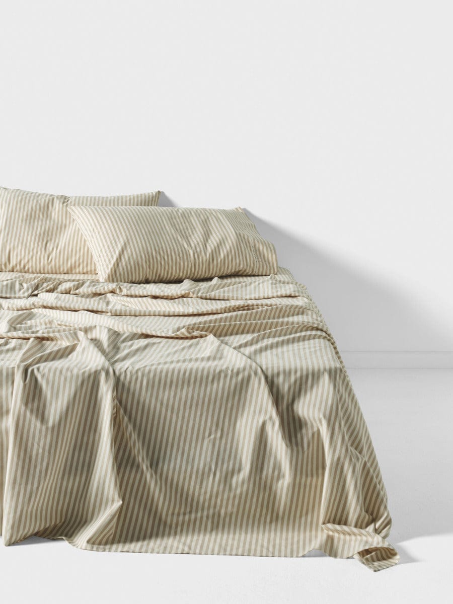 Linen House Quilt Cover LINEN HOUSE CLASSIC STRIPE QUILT COVER SET - PEBBLE