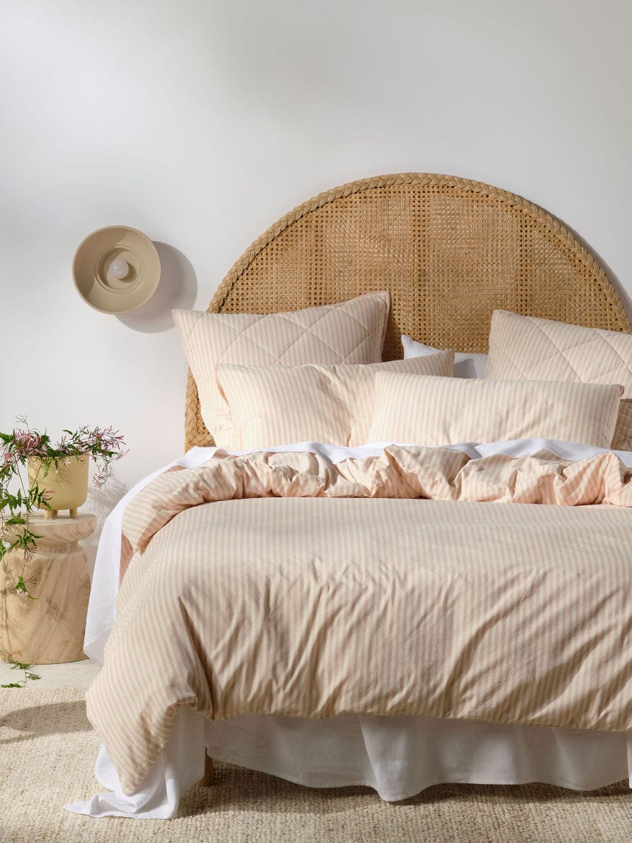 Linen House Quilt Cover LINEN HOUSE CLASSIC STRIPE QUILT COVER SET - ROSE