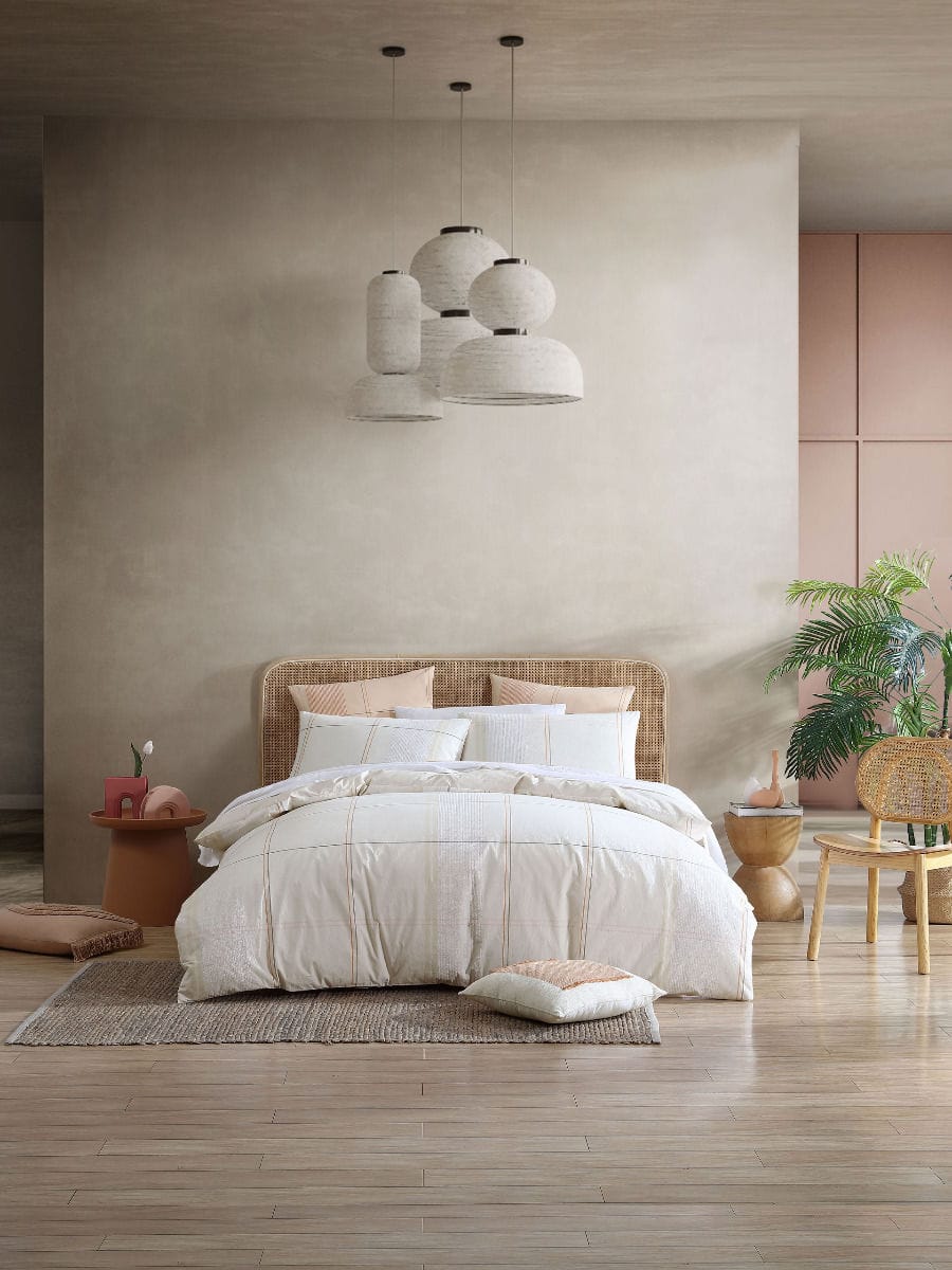 Linen House Quilt Cover LINEN HOUSE COBAIN VANILLA QUILT COVER SET