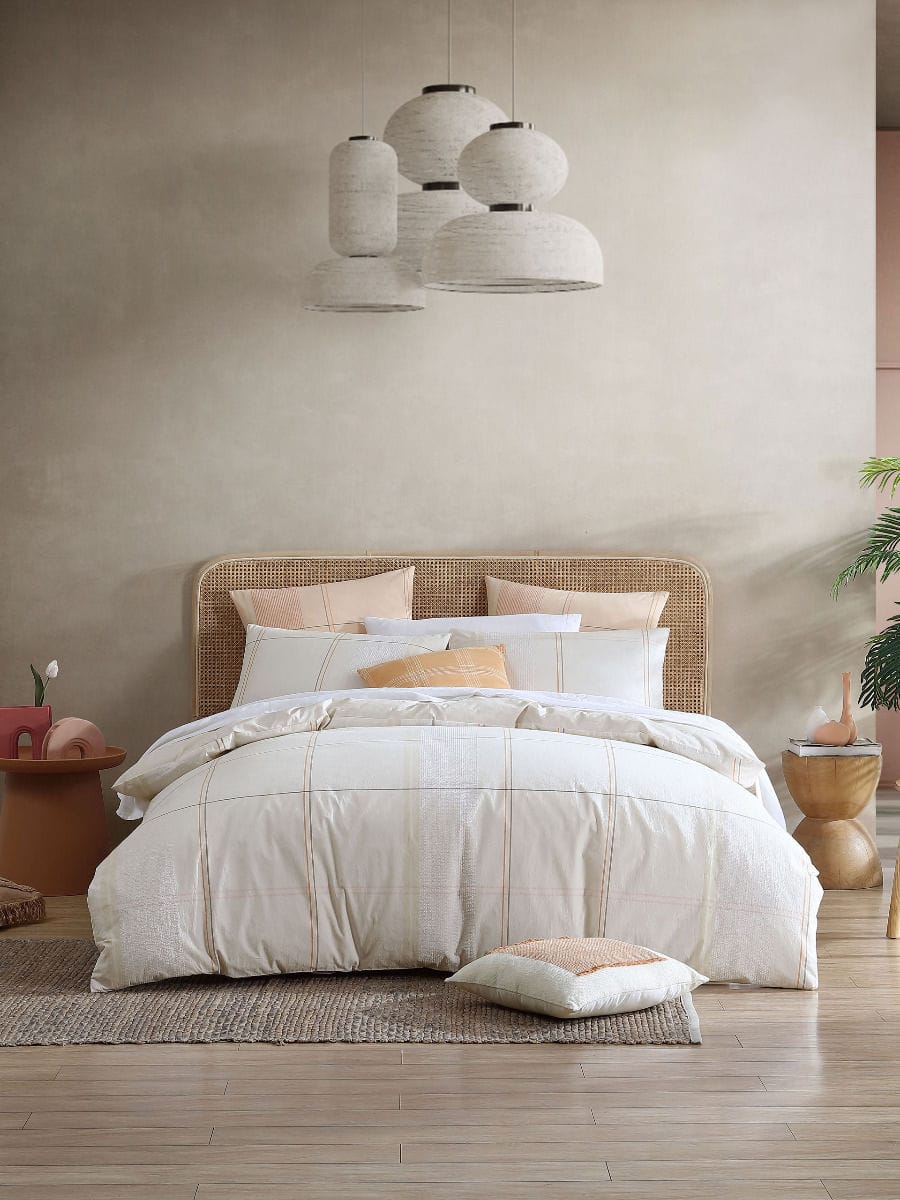 Linen House Quilt Cover LINEN HOUSE COBAIN VANILLA QUILT COVER SET