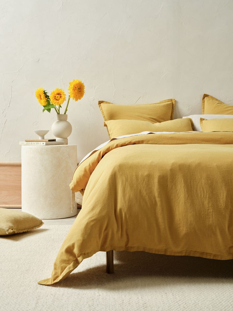 Linen House Quilt Cover LINEN HOUSE CONNIE | SAFFRON QUILT COVER