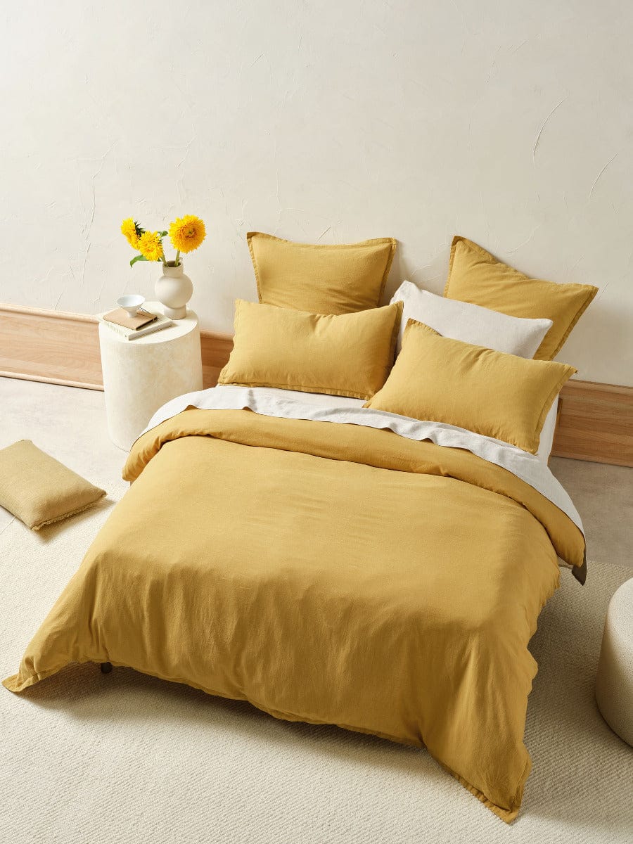 Linen House Quilt Cover LINEN HOUSE CONNIE | SAFFRON QUILT COVER