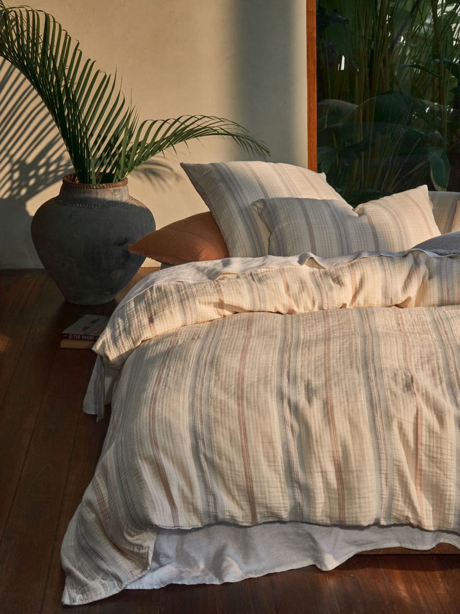 Linen House Quilt Cover LINEN HOUSE COOLUM | SILVER QUILT COVER