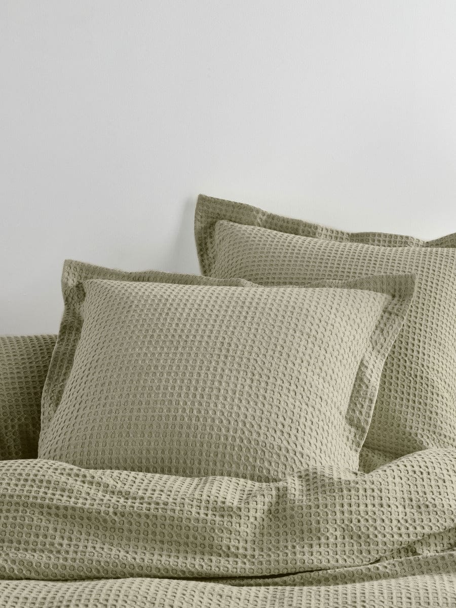Linen House Quilt Cover LINEN HOUSE DELUXE WAFFLE QUILT COVER SET - EUCALYPTUS