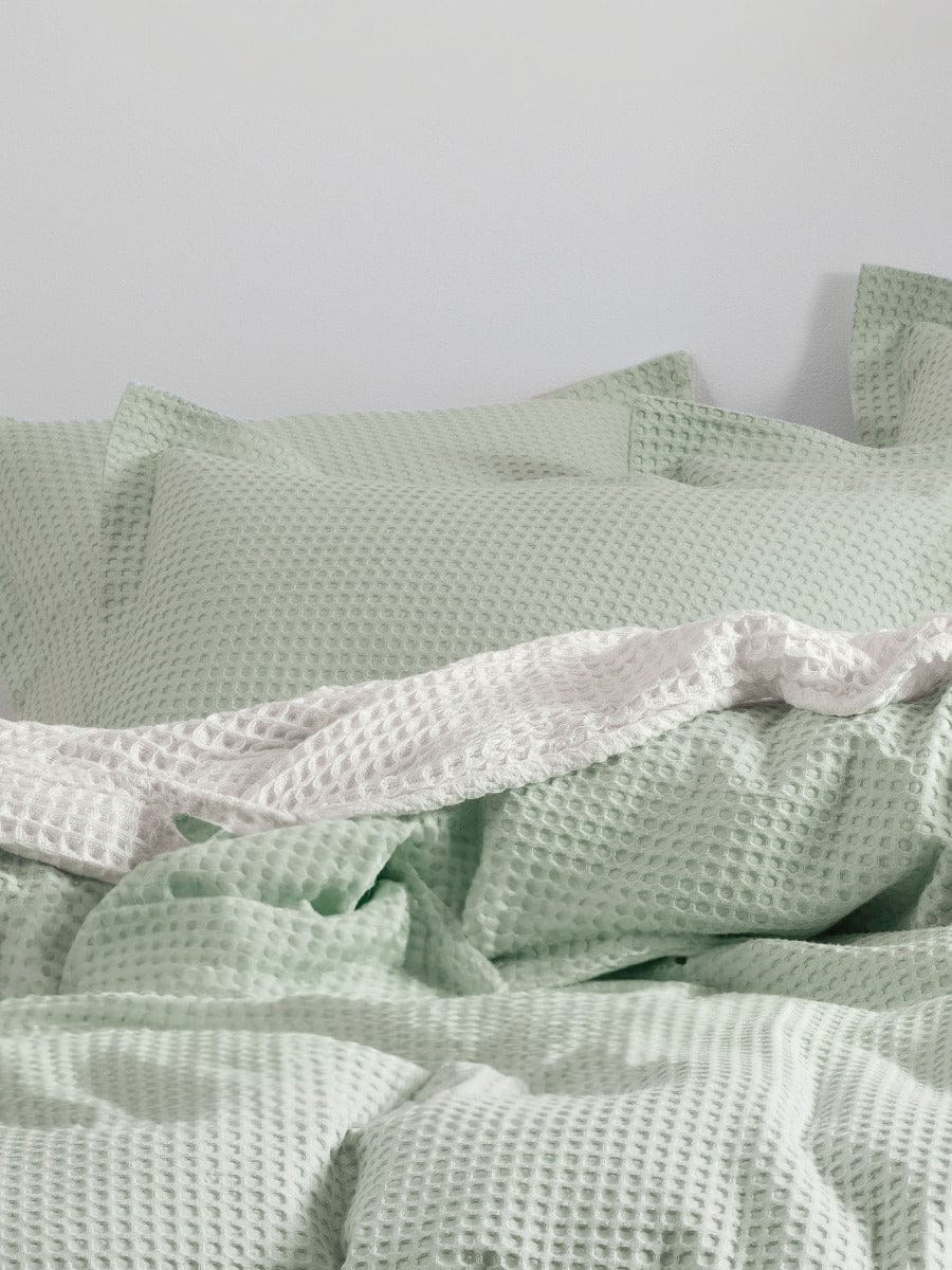 Linen House Quilt Cover LINEN HOUSE DELUXE WAFFLE QUILT COVER SET - MIST