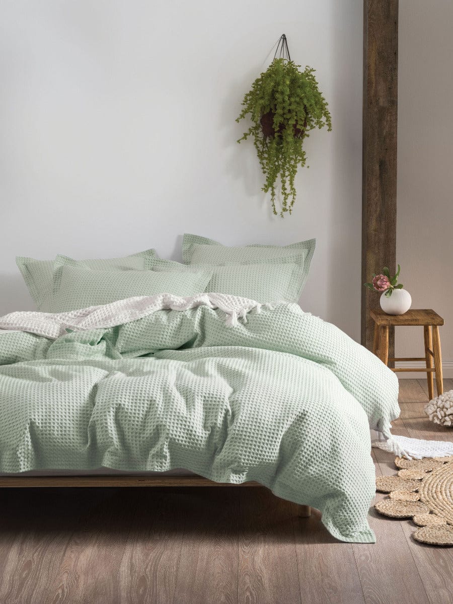 Linen House Quilt Cover LINEN HOUSE DELUXE WAFFLE QUILT COVER SET - MIST