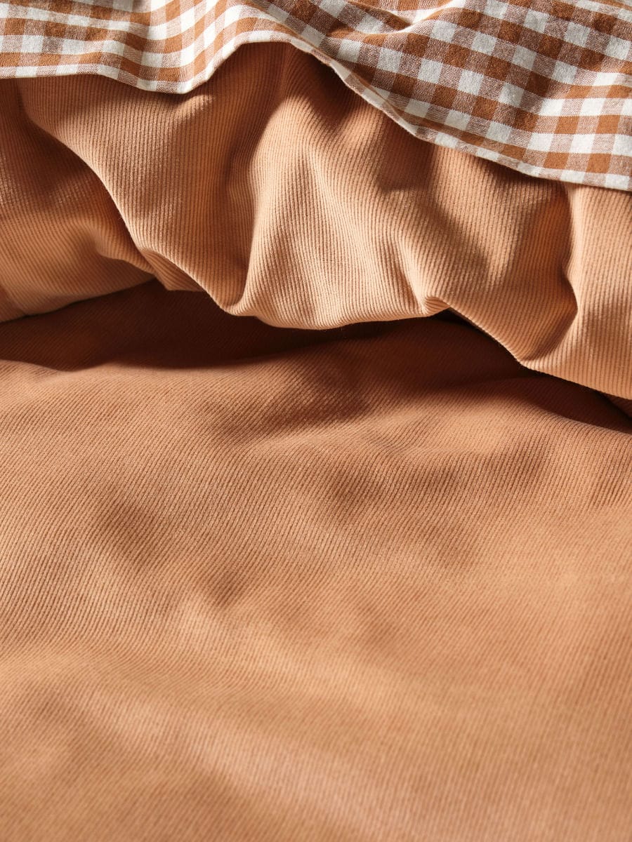Linen House Quilt Cover LINEN HOUSE DEN CARAMEL QUILT COVER SET