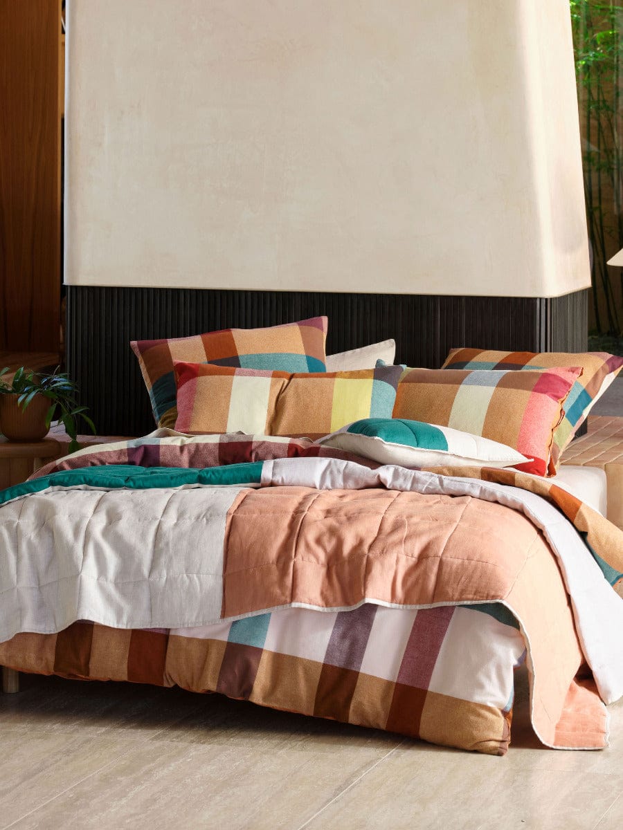 Linen House Quilt Cover LINEN HOUSE EASTWOOD QUILT COVER SET - PECAN