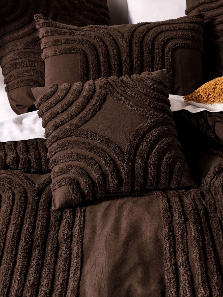 Linen House Quilt Cover LINEN HOUSE FARRAH CACAO QUILT COVER SET