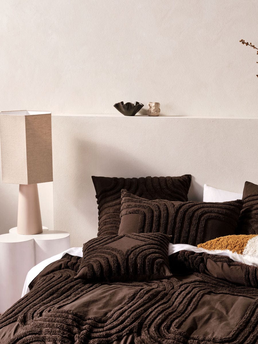 Linen House Quilt Cover LINEN HOUSE FARRAH CACAO QUILT COVER SET