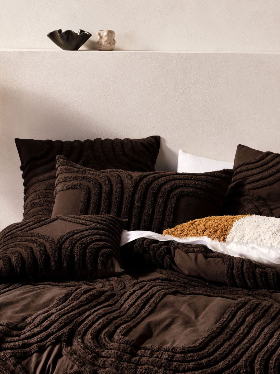 Linen House Quilt Cover LINEN HOUSE FARRAH CACAO QUILT COVER SET