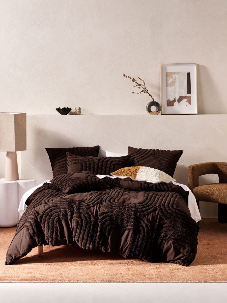 Linen House Quilt Cover LINEN HOUSE FARRAH CACAO QUILT COVER SET