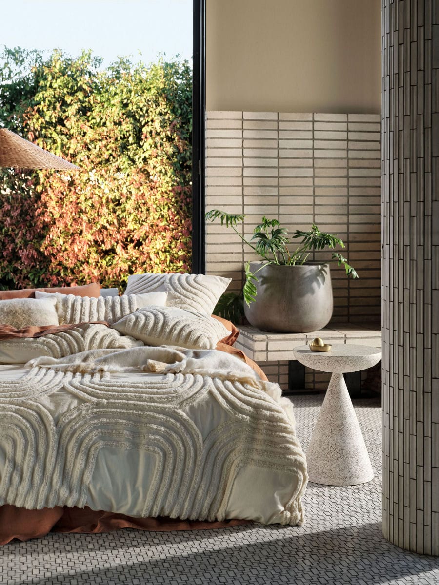 Linen House Quilt Cover LINEN HOUSE FARRAH VANILLA QUILT COVER SET
